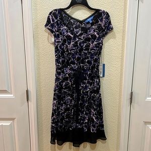 NWT. Vera Wang Indigo Ballet Dress with Ribbon Belt
